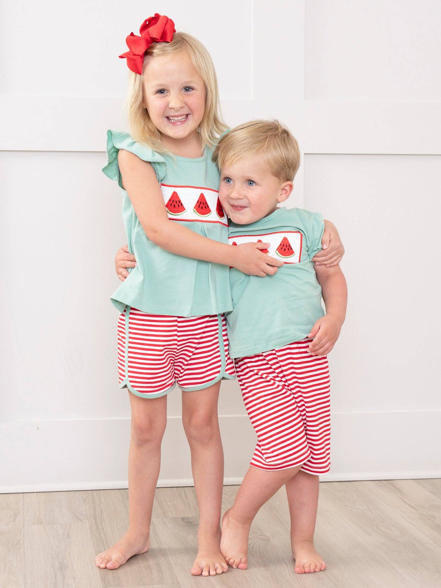 Watermelon Stripes Smocked Outfit