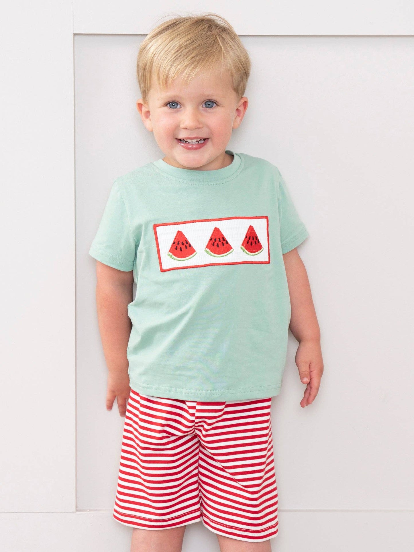 Watermelon Stripes Smocked Outfit