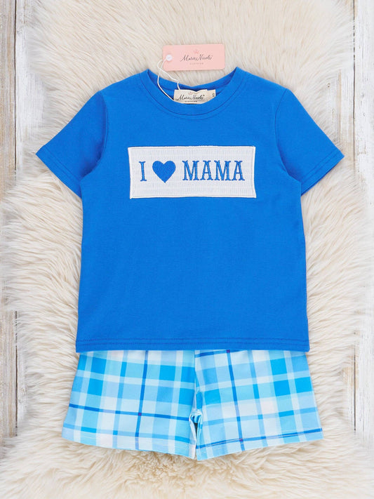Mama Love Smocked Plaid Outfit