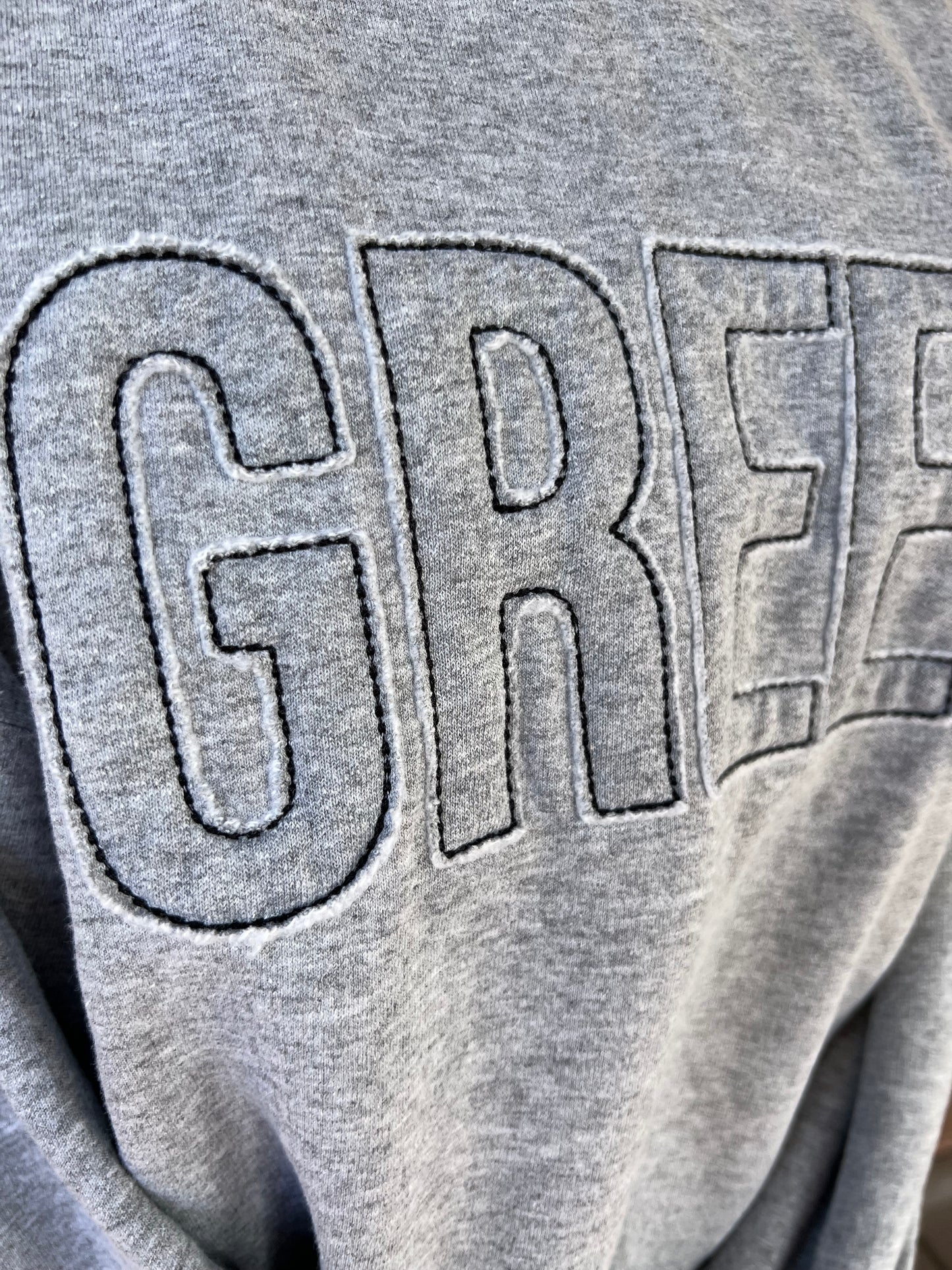 Greer Raw Edge Grey Sweatshirt