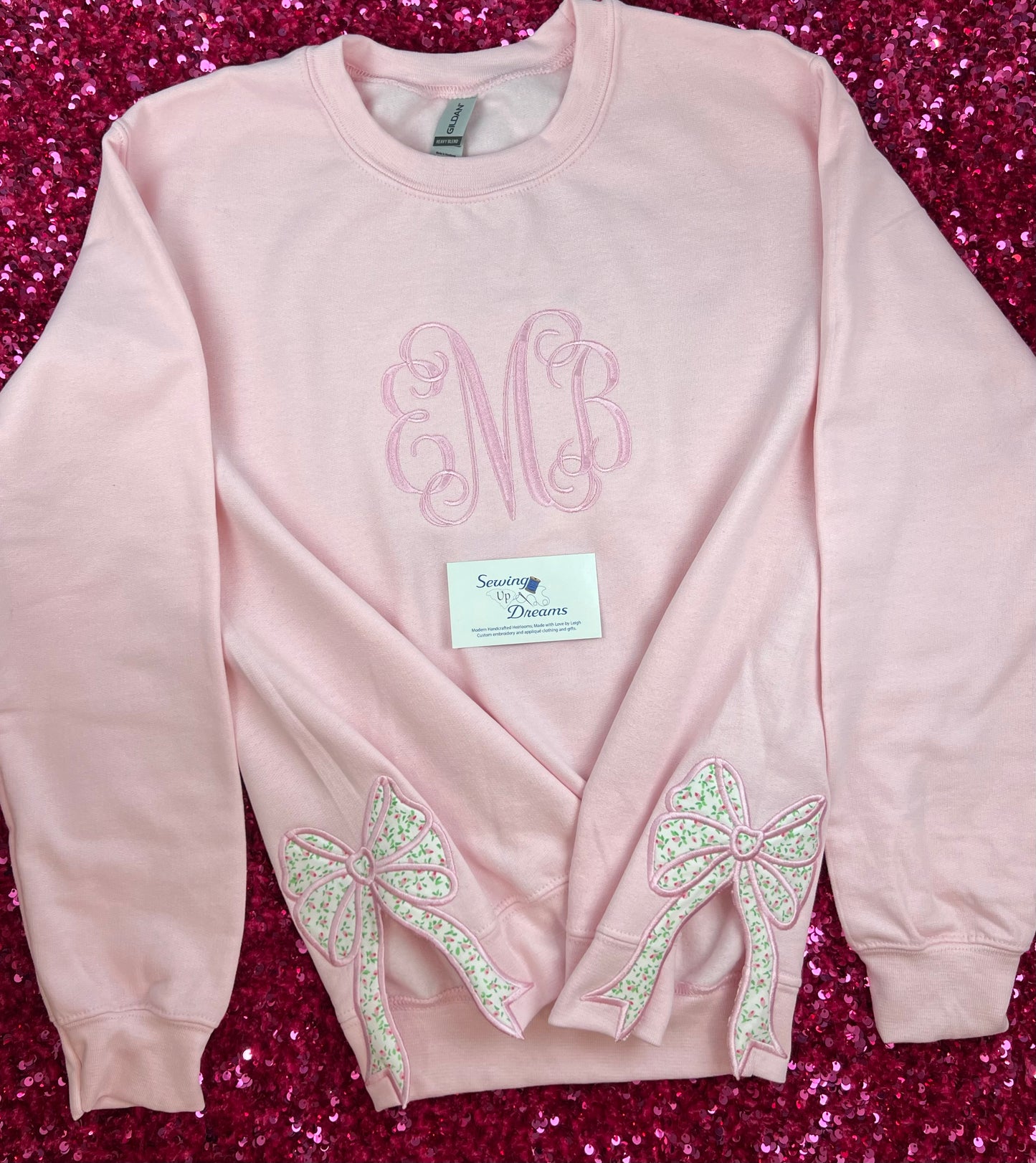 Side split Bow Crewneck Sweatshirt