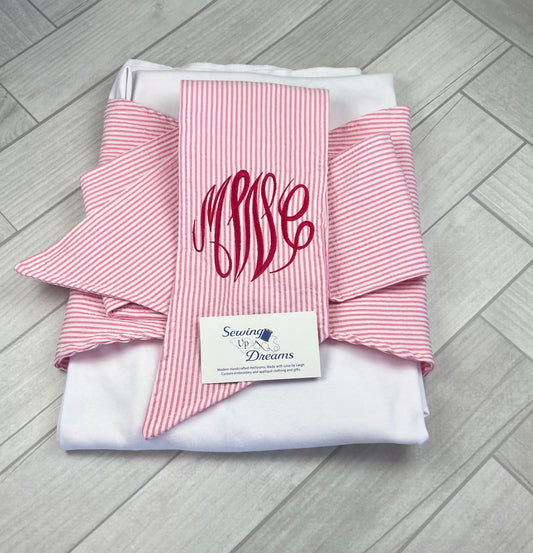 Seersucker Pink Baby Swaddle Blanket