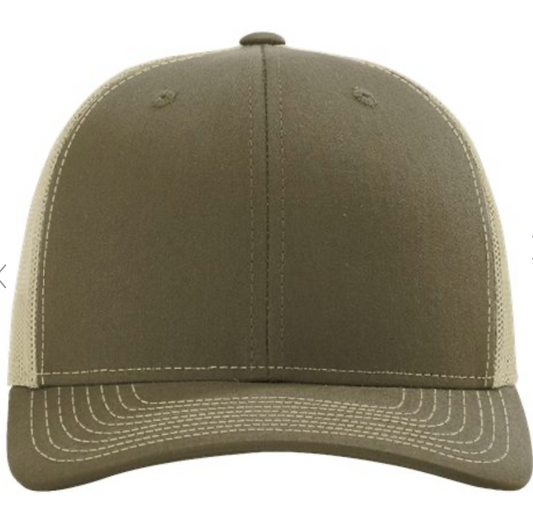 Richardson Sustainable Trucker Cap - 112RE-Loden/ Khaki