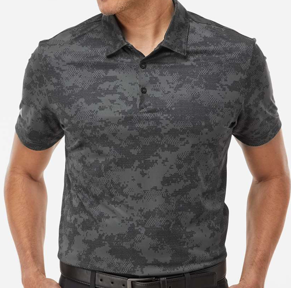 Custom Embroidered  Men's All Over Camo Print Polo - A550-Grey Six