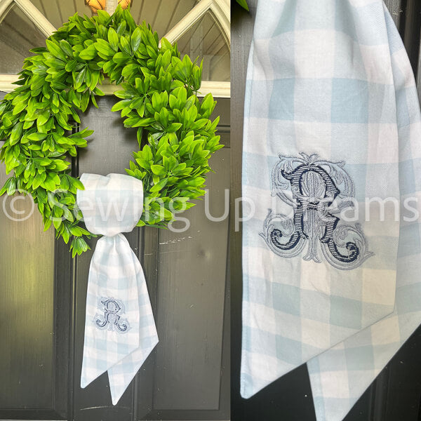 Monogram Wreath Sash