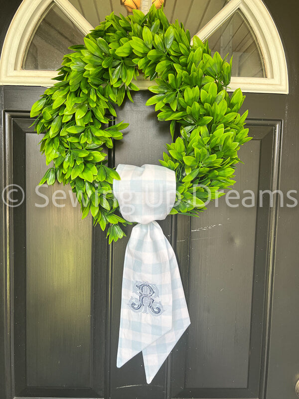 Monogram Wreath Sash