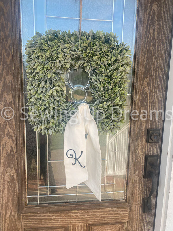Monogram Wreath Sash