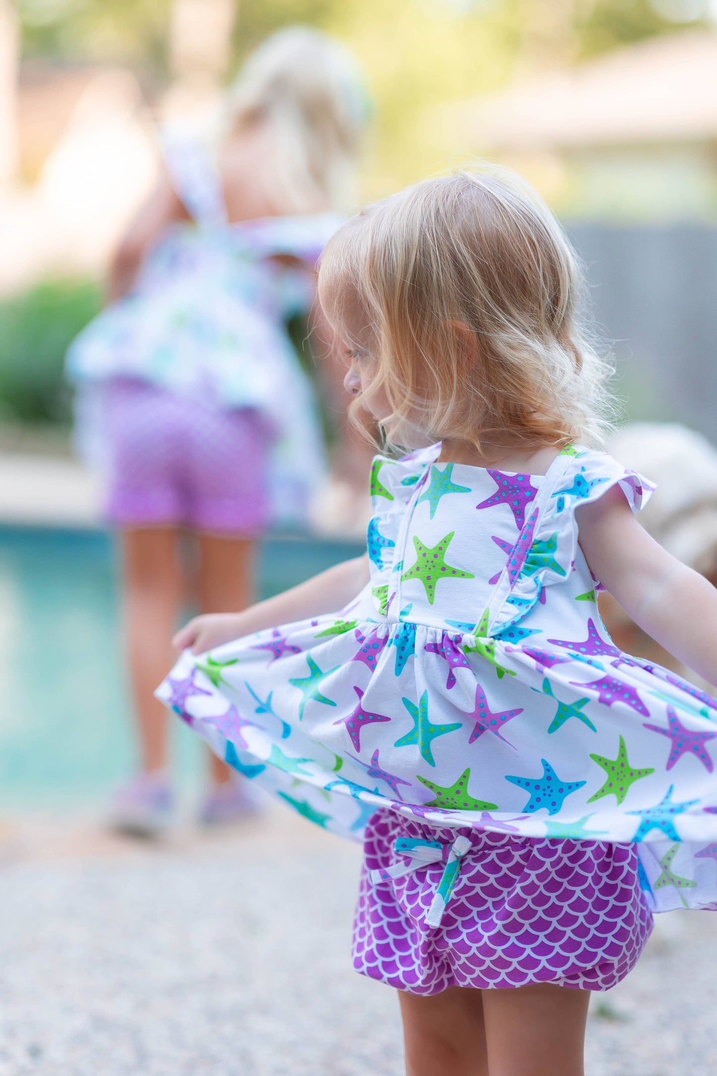 Starfish Print Top & Bloomer Set