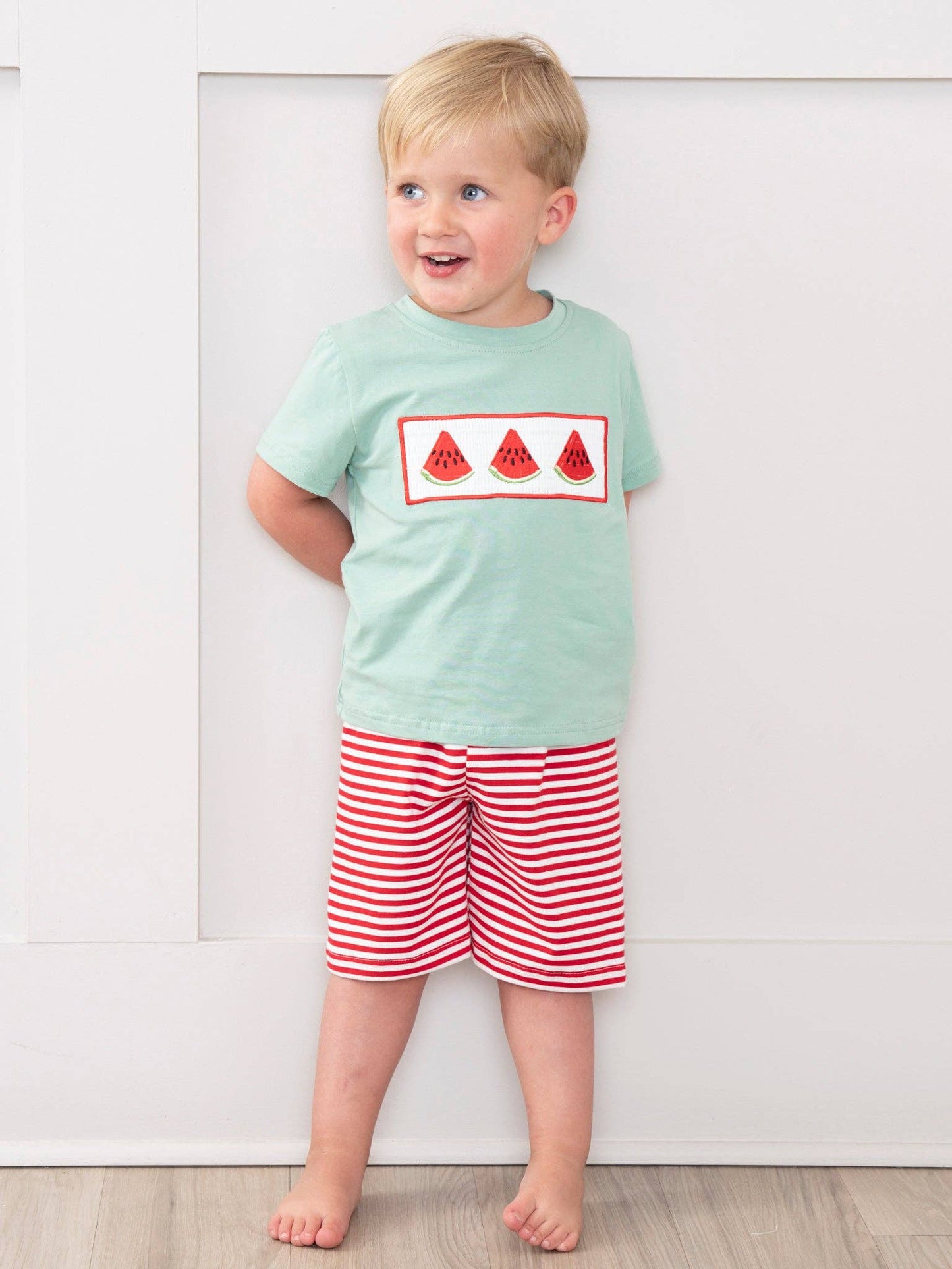 Watermelon Stripes Smocked Outfit