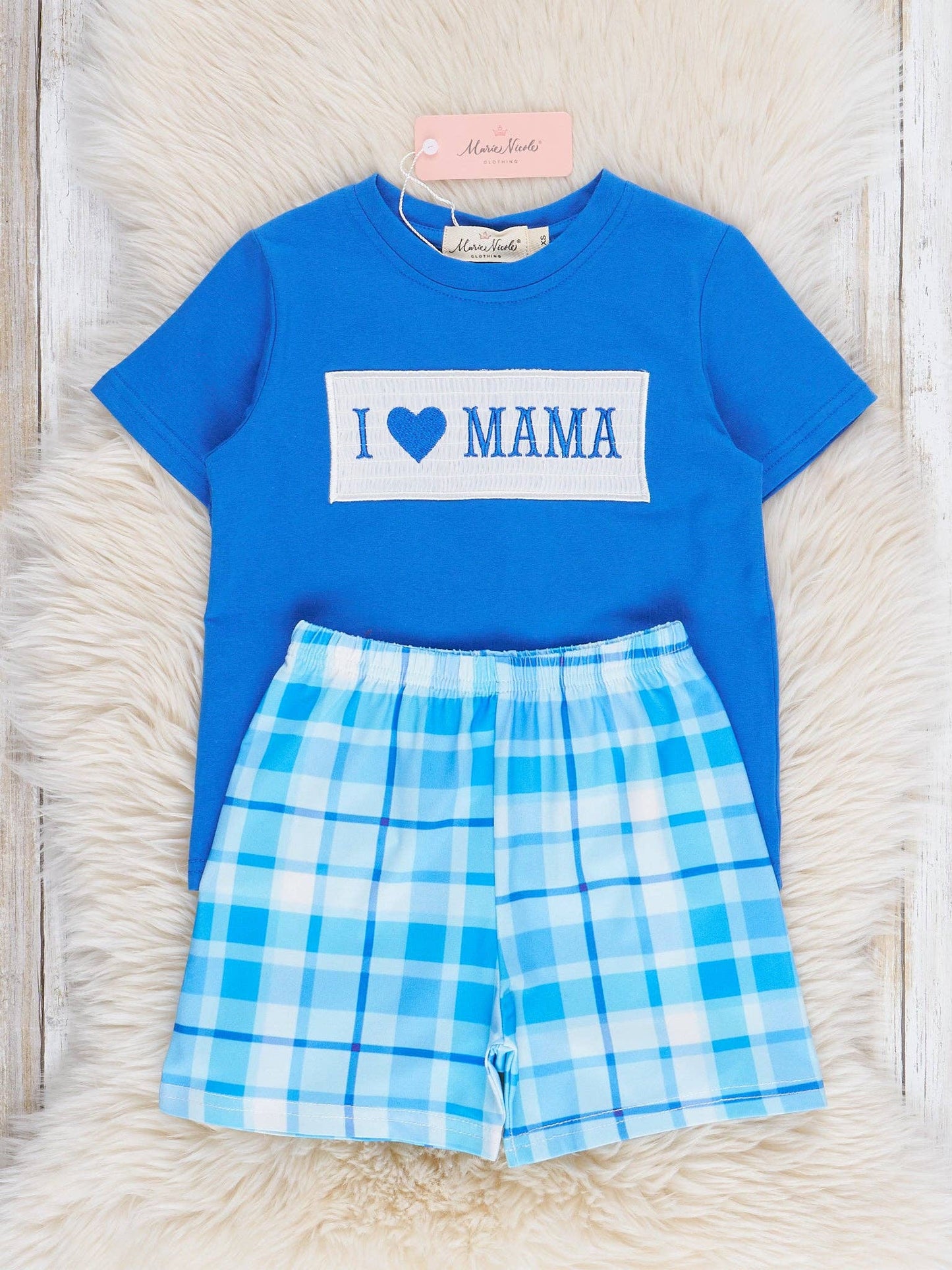 Mama Love Smocked Plaid Outfit
