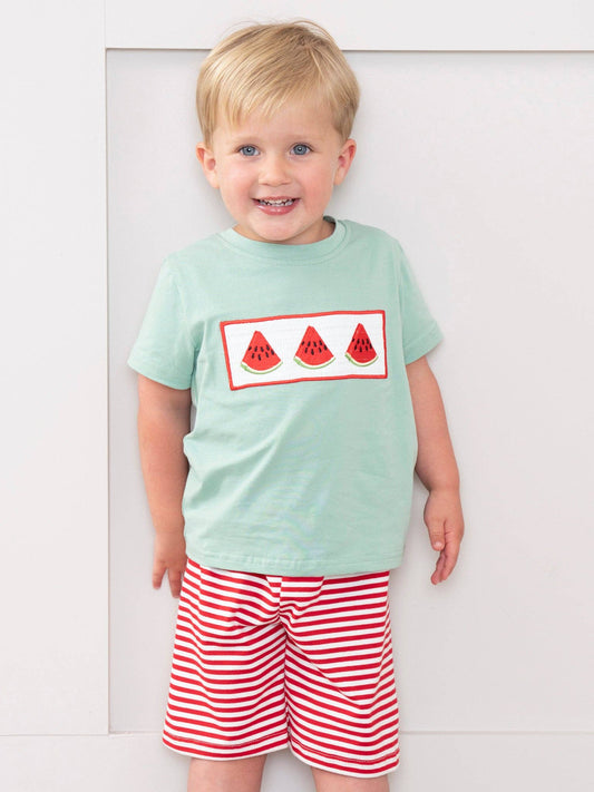 Watermelon Stripes Smocked Outfit
