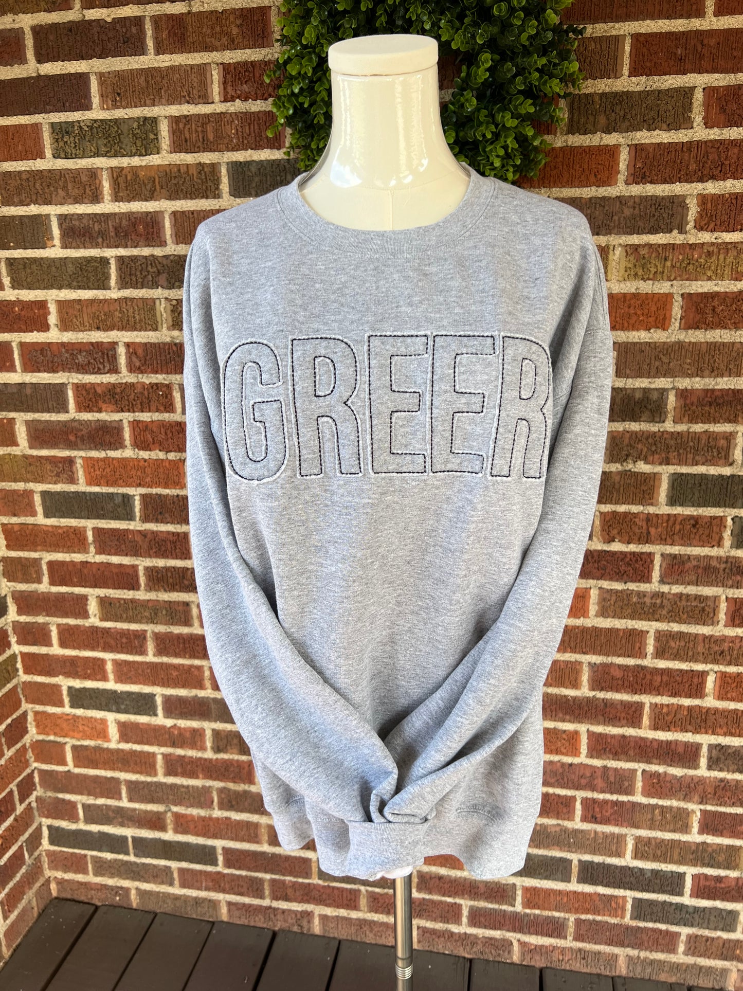 Greer Raw Edge Grey Sweatshirt