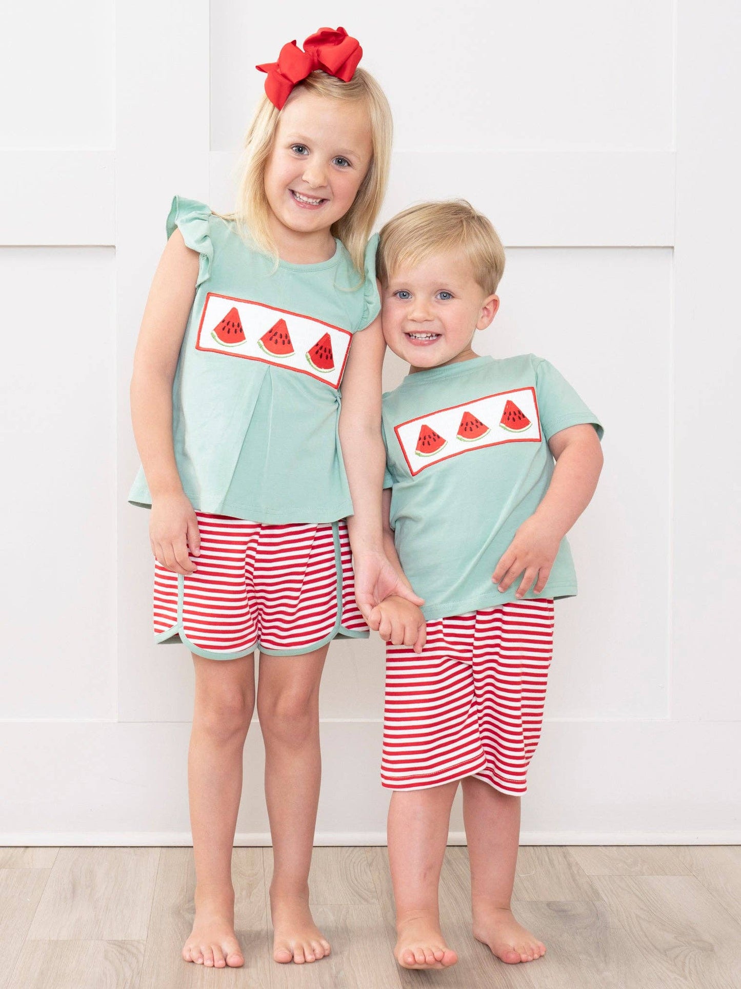 Watermelon Stripes Smocked Outfit